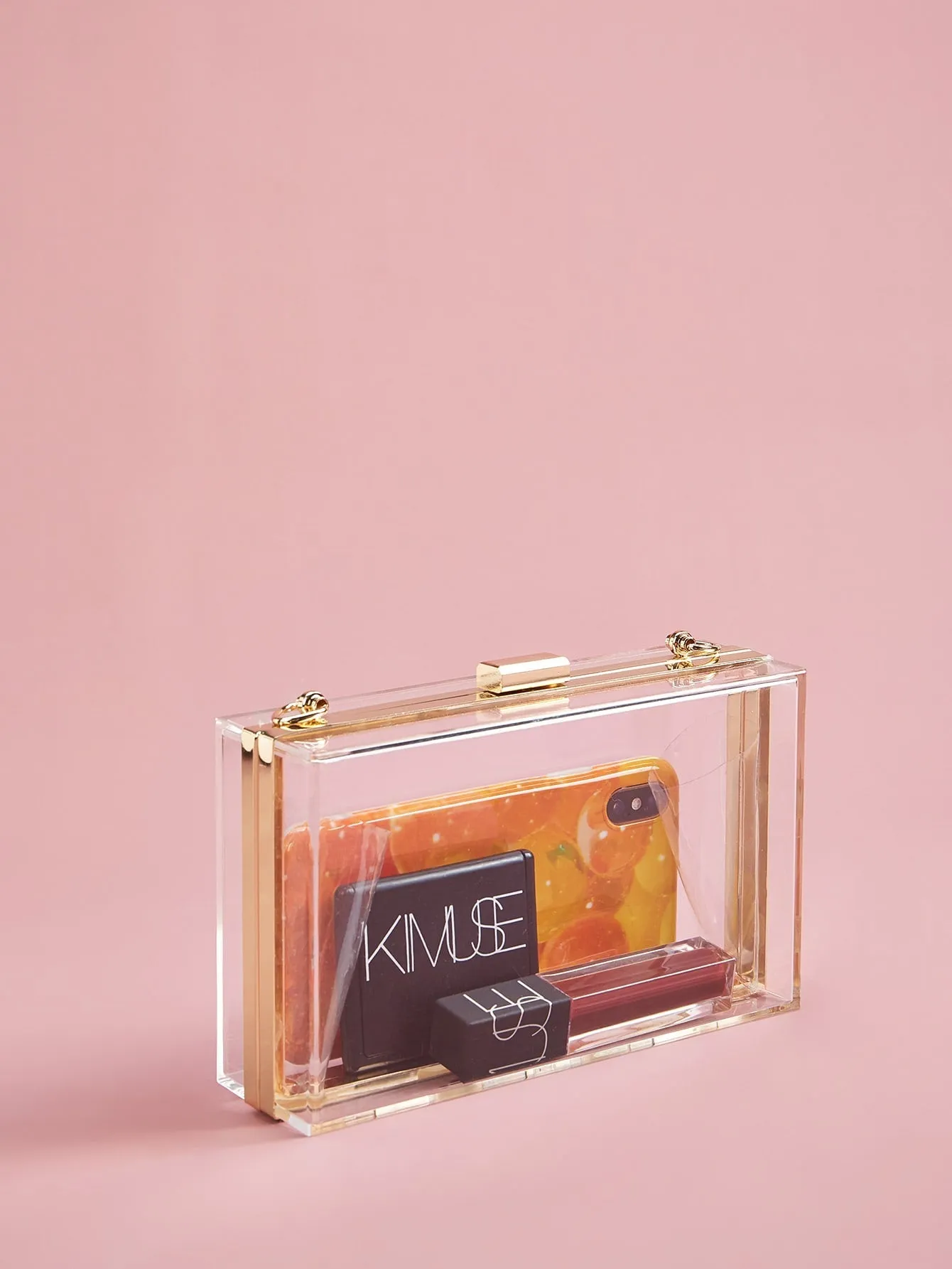Transparent Chain Clutch Bag