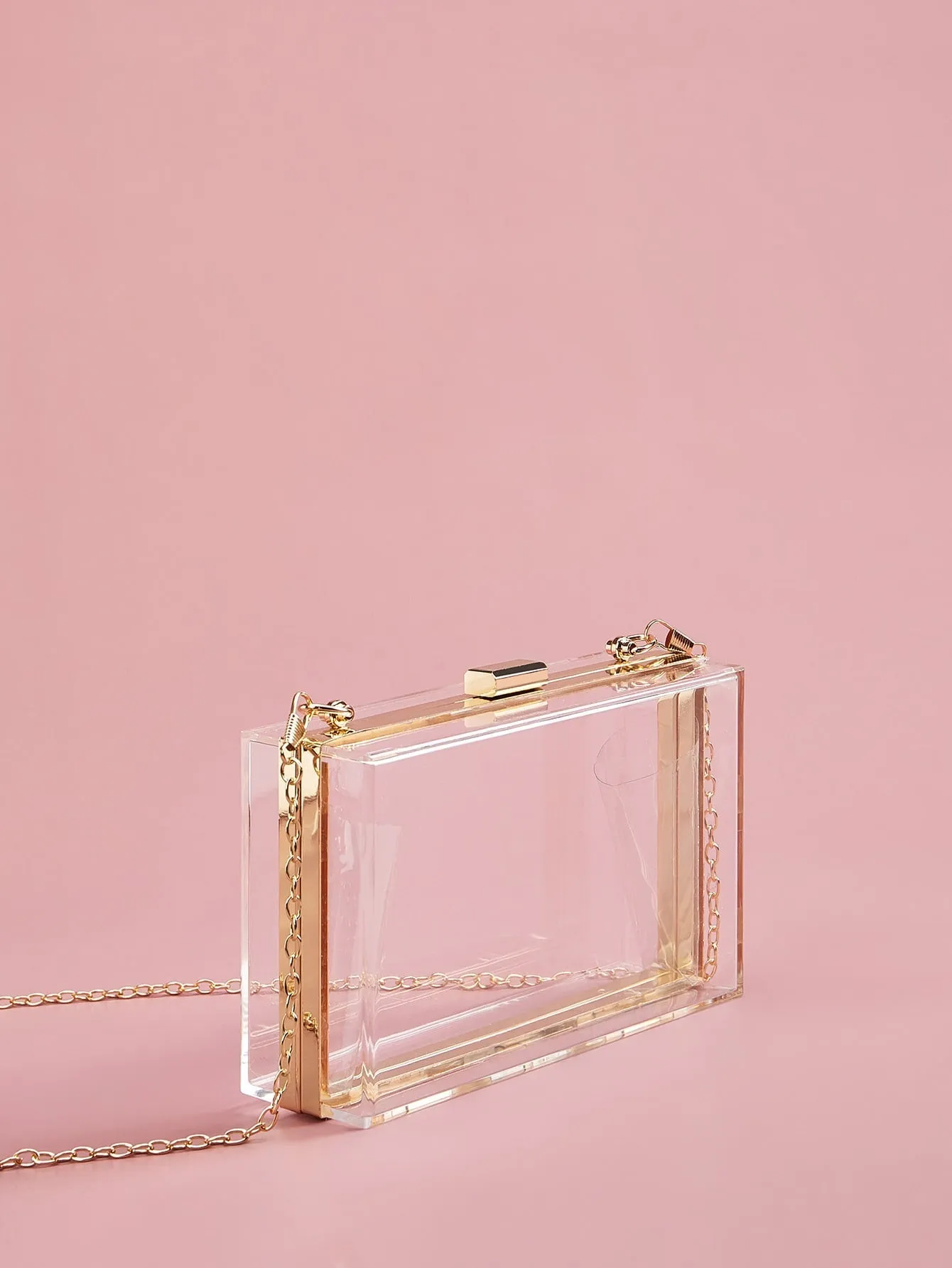 Transparent Chain Clutch Bag