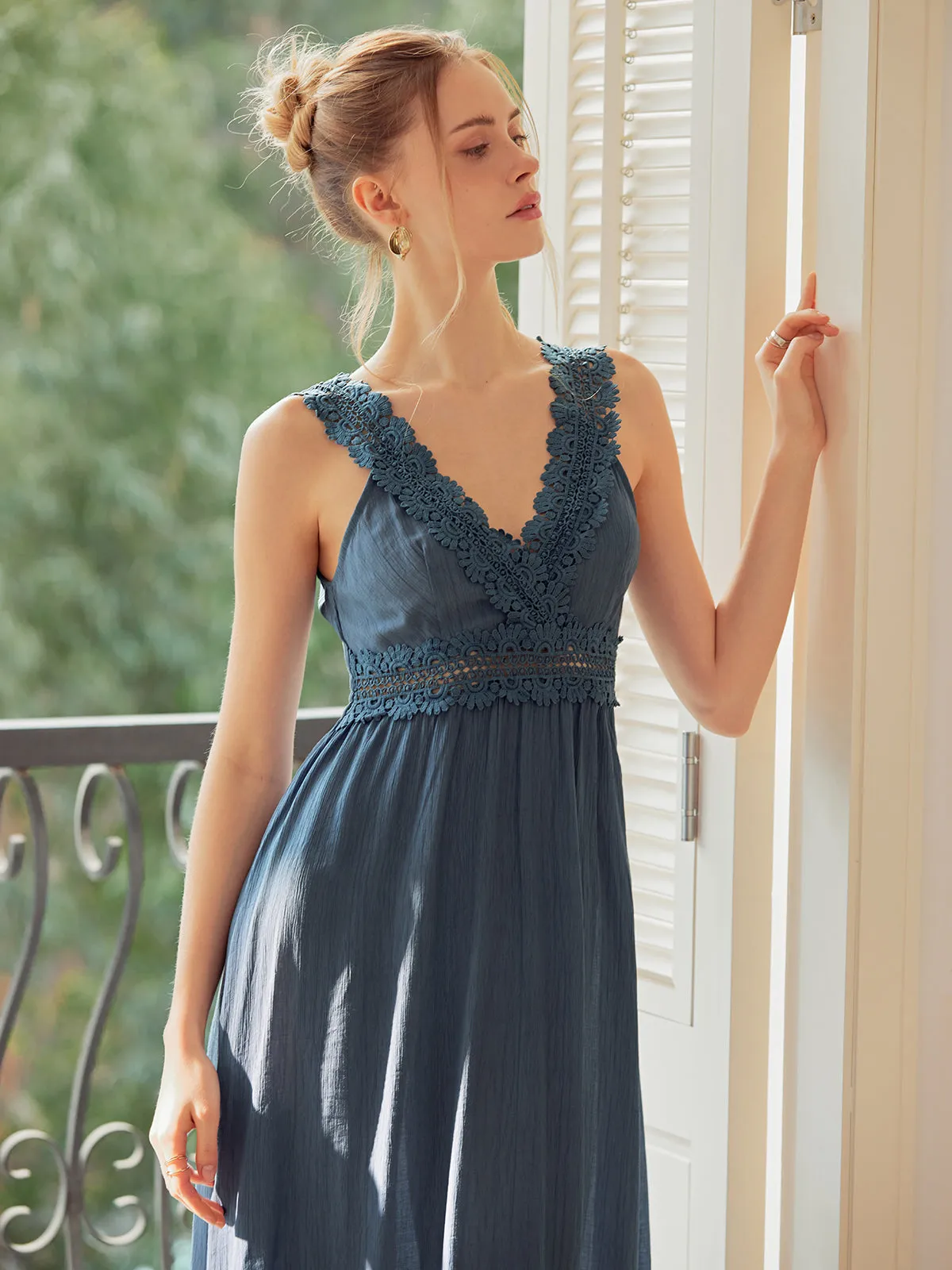 V Neck Graceful Tank Long Dress