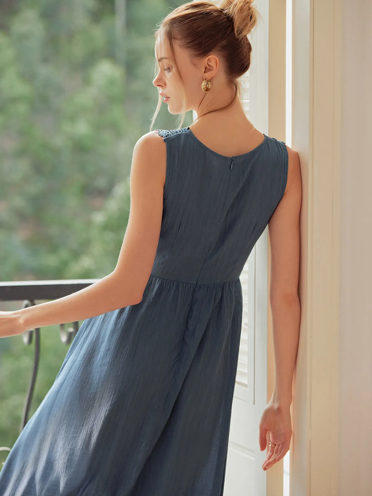 V Neck Graceful Tank Long Dress