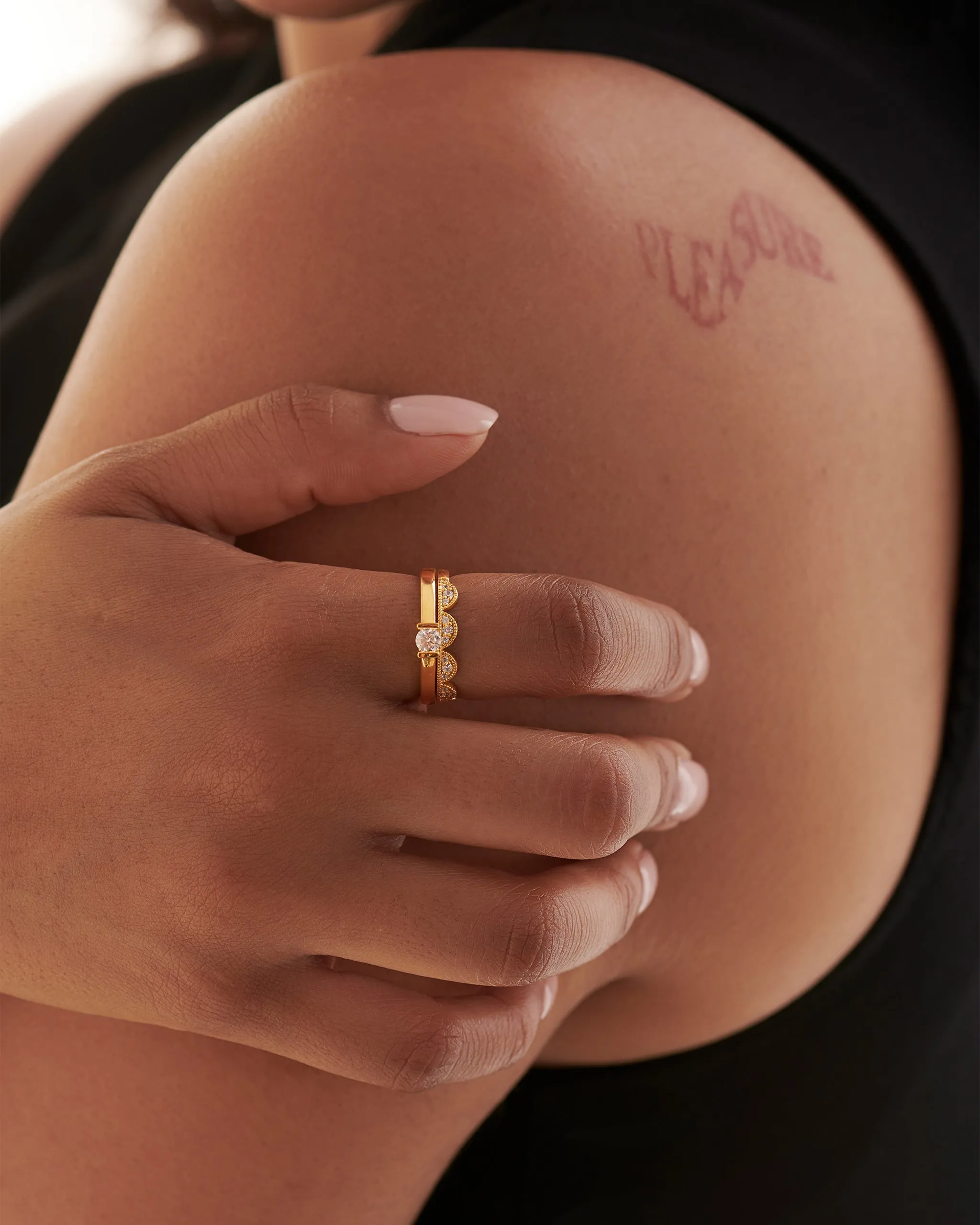 V Solitaire Ring