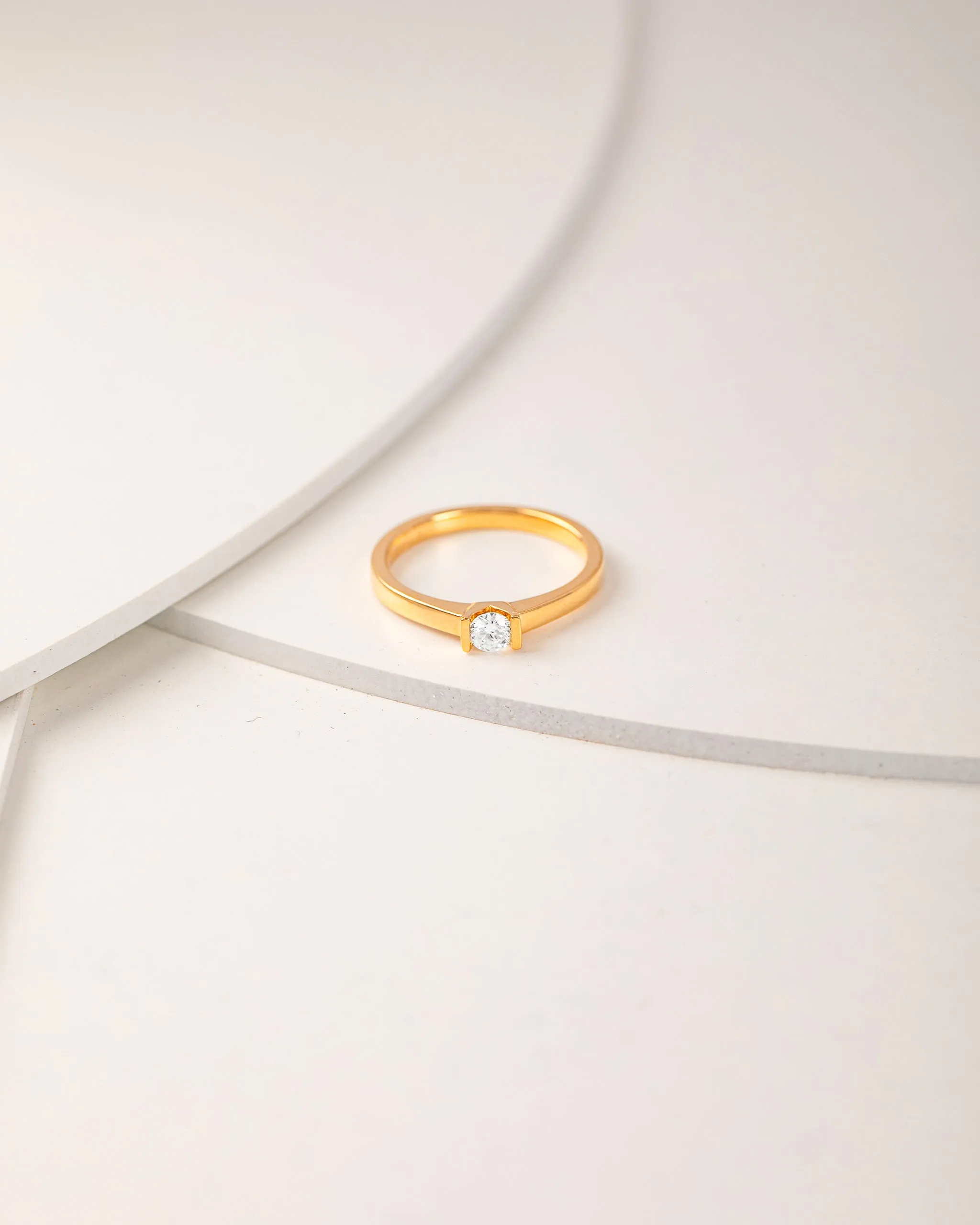 V Solitaire Ring