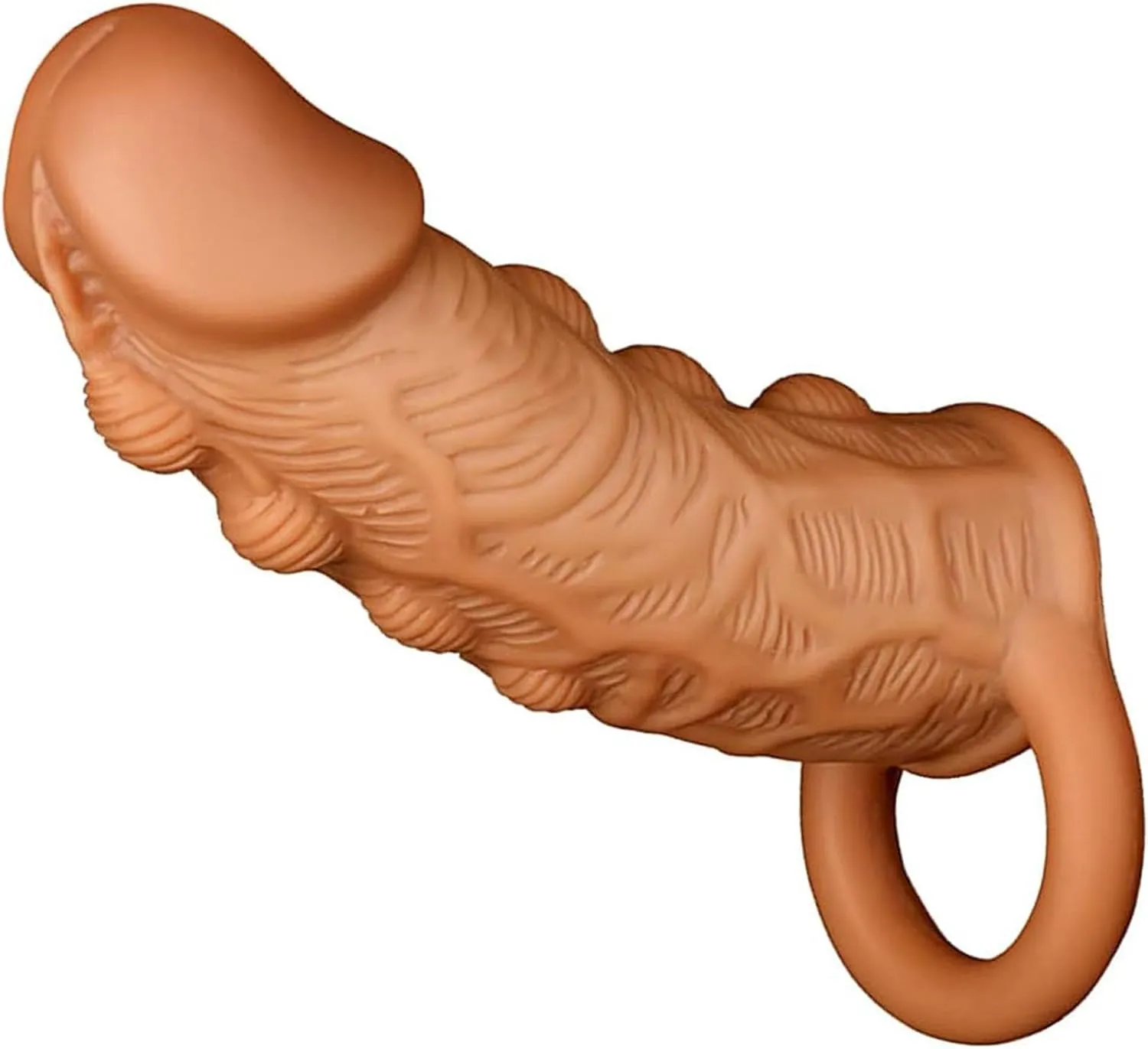 Vibrating Bullet Realistic Penis Sleeve - Spike Clit Stimulator Cock Ring Trainer Fantasy Male Condom