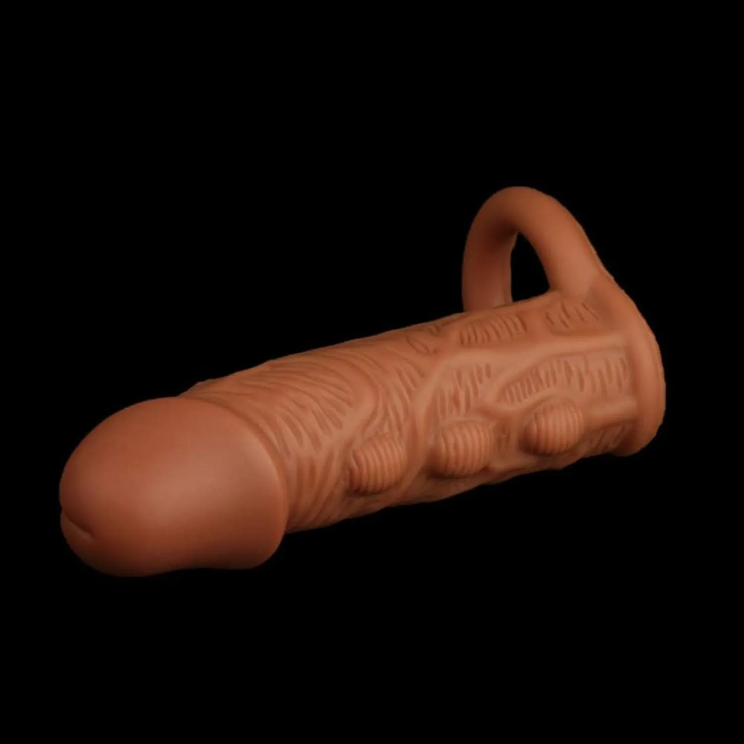 Vibrating Bullet Realistic Penis Sleeve - Spike Clit Stimulator Cock Ring Trainer Fantasy Male Condom