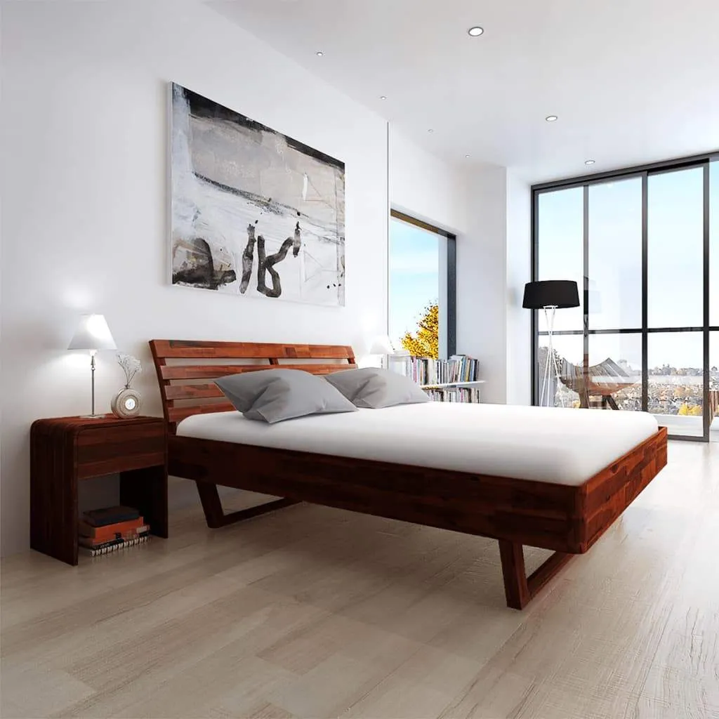 vidaXL Bed Frame Solid Acacia Wood 70.9"x78.7"