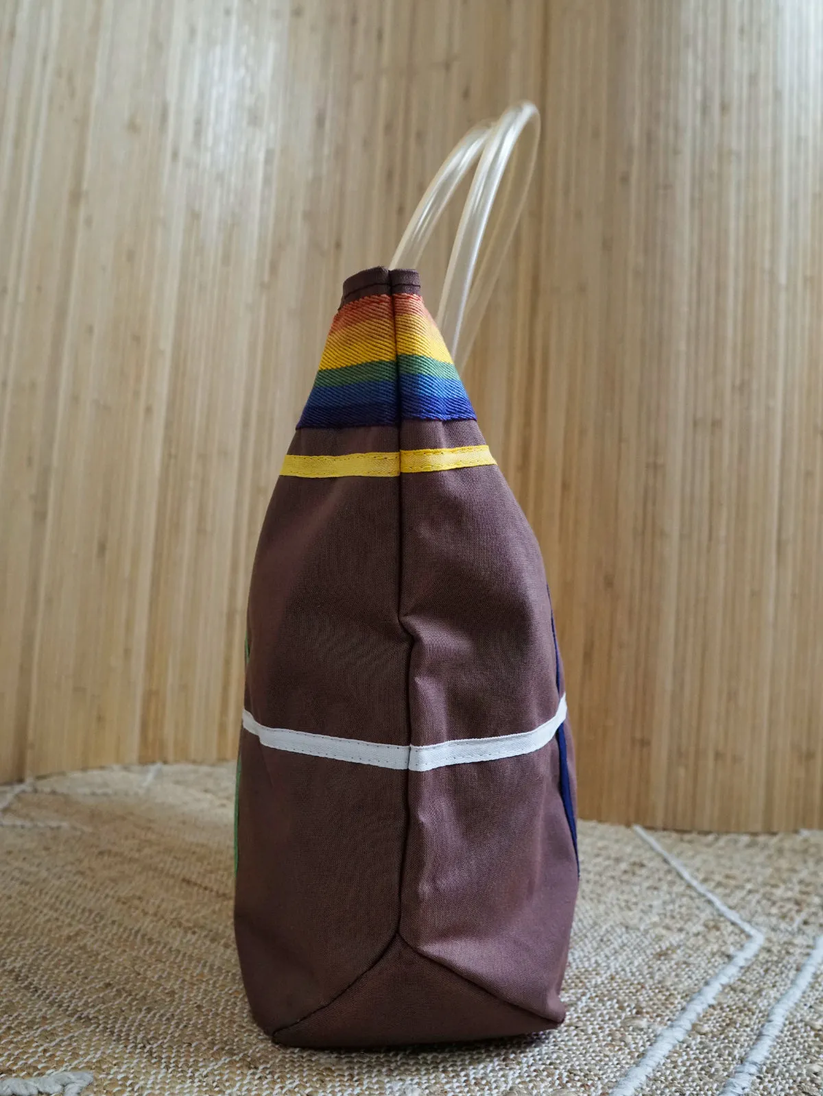 Vintage Rainbow Tube Handle Tote