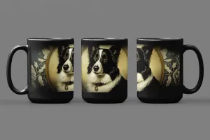 Vintage Victorian Border Collie Portrait - 15 oz Coffee Mug
