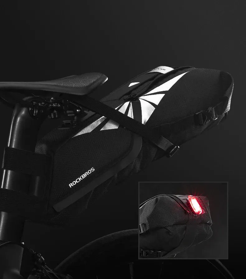 Waterproof Bicycle Saddle Bag Large Capacity Reflective Cycling Tail Bag