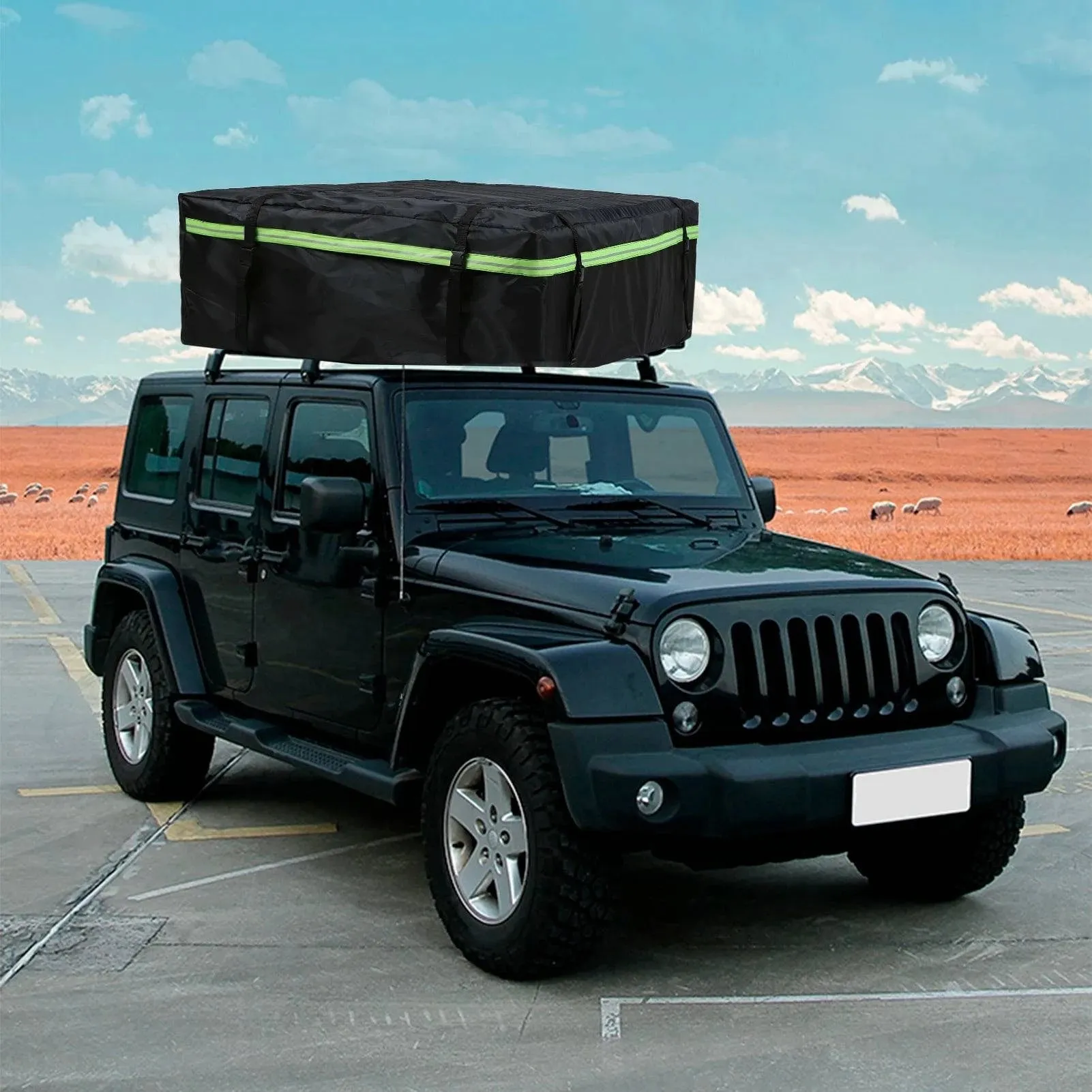 Waterproof Cargo Bag Car Roof Cargo Carrier with Night Reflective Strip Universal Luggage Bag Storage Cube Bag Travel Camping