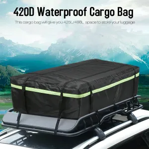 Waterproof Cargo Bag Car Roof Cargo Carrier with Night Reflective Strip Universal Luggage Bag Storage Cube Bag Travel Camping