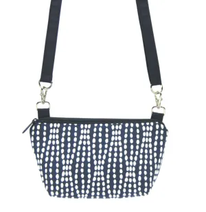 Wavy Dots in Navy | Navy Nylon | RTS Traveler Belt Bag