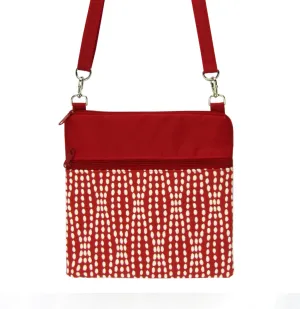Wavy Dots in Red | Red Nylon | RTS Mini Square Crossbody Bag