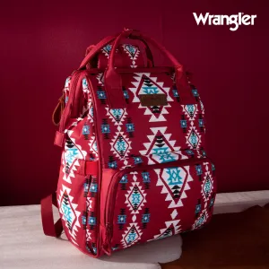 WG2204-9110 Wrangler Allover Wrangler Aztec Printed Callie Backpack - Burgundy