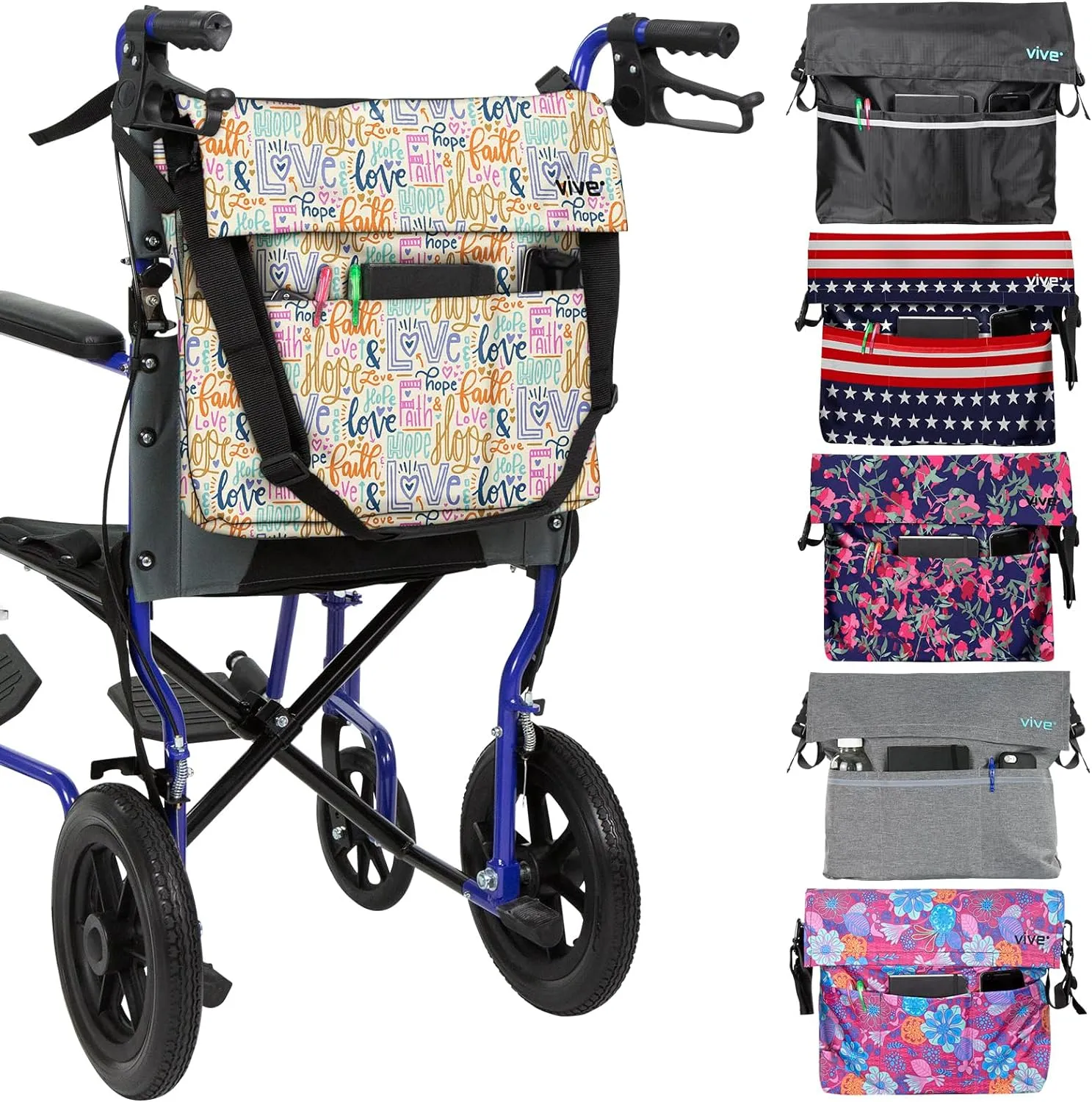 Wheelchair Bag I Storage Walker Backpack to Hang on Back of Wheel Chair I