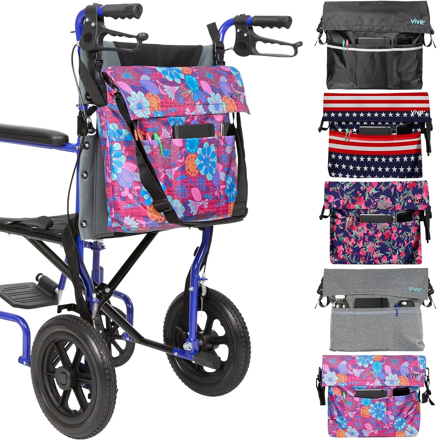Wheelchair Bag I Storage Walker Backpack to Hang on Back of Wheel Chair I