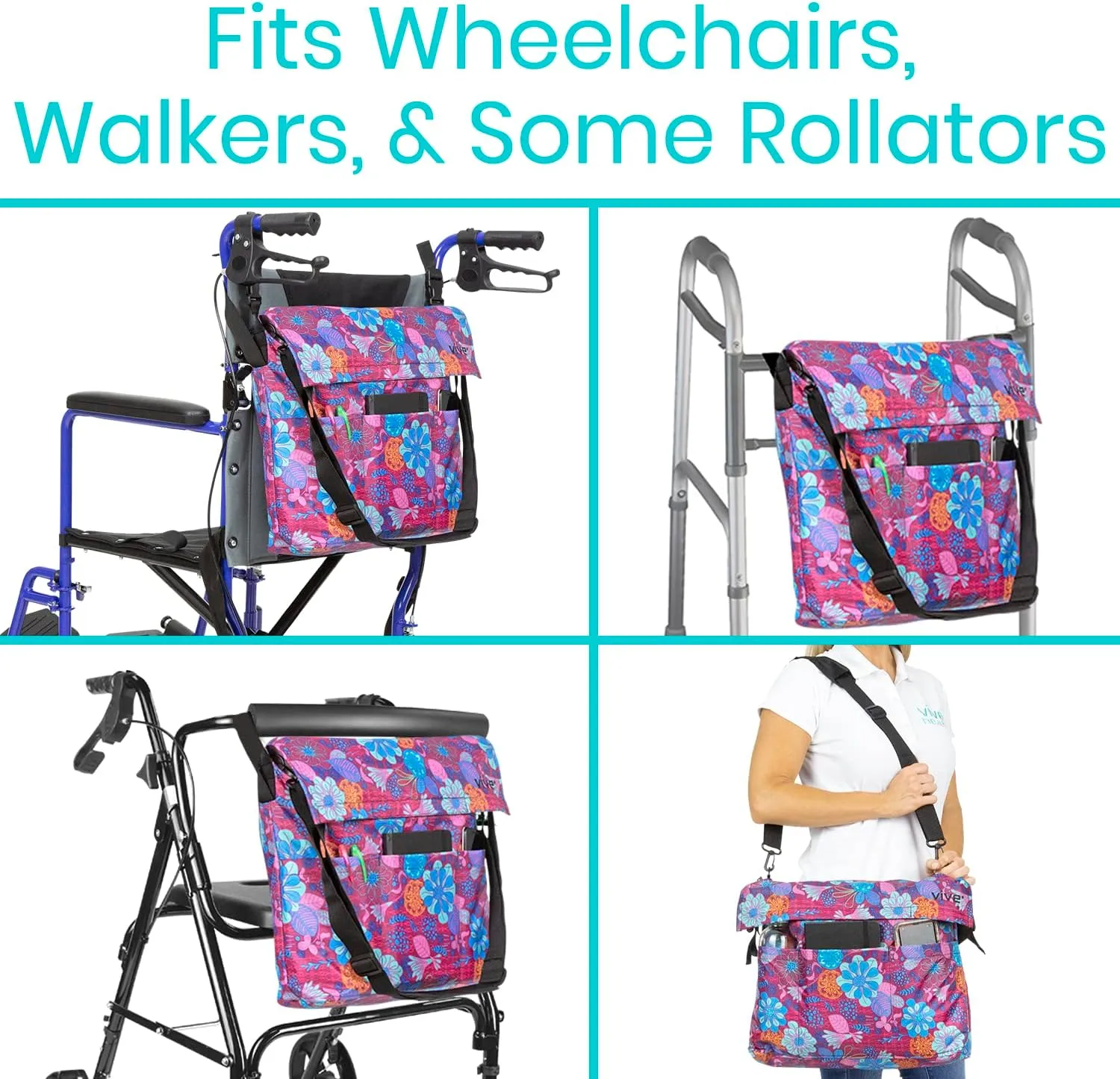 Wheelchair Bag I Storage Walker Backpack to Hang on Back of Wheel Chair I