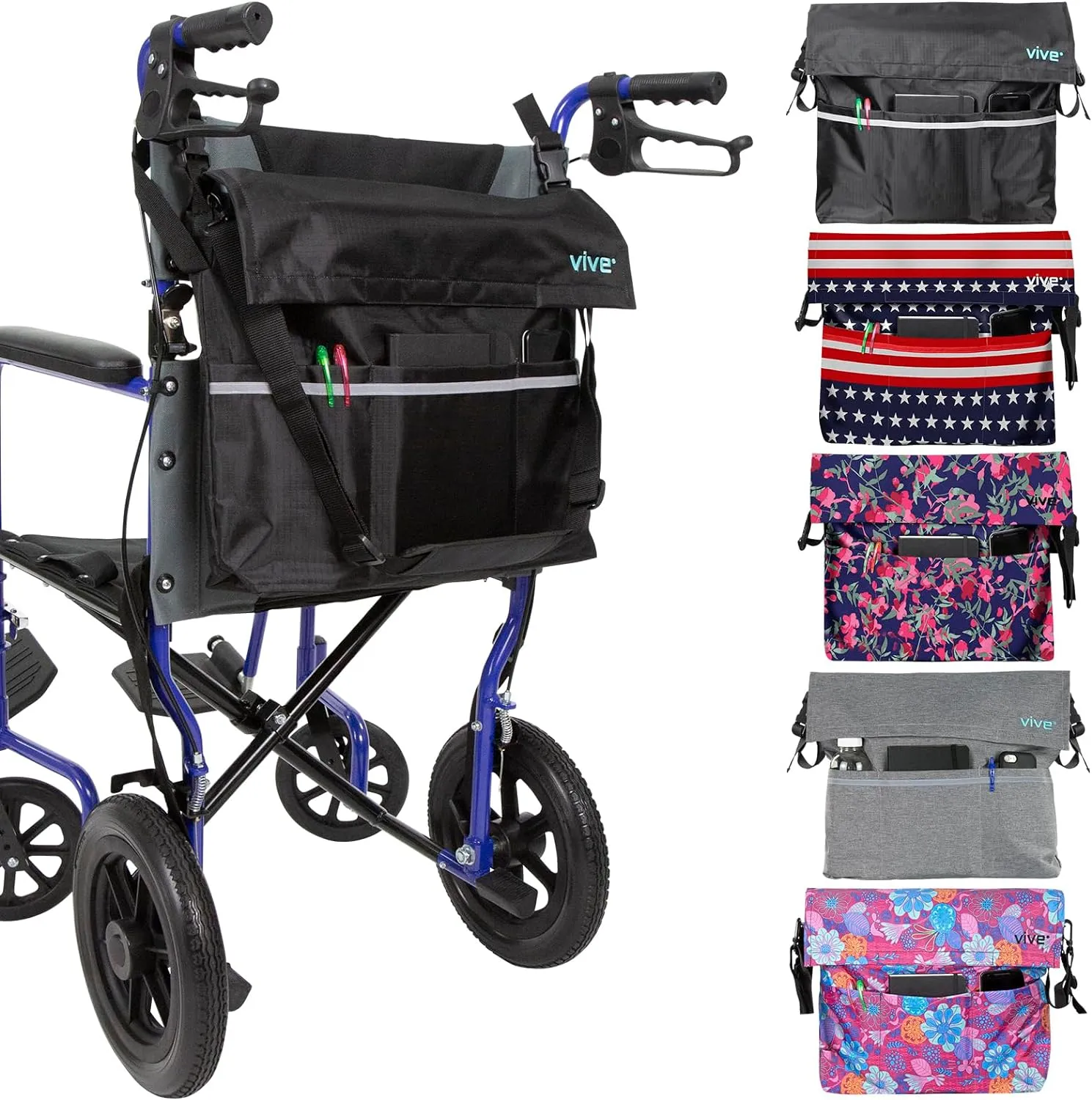 Wheelchair Bag I Storage Walker Backpack to Hang on Back of Wheel Chair I
