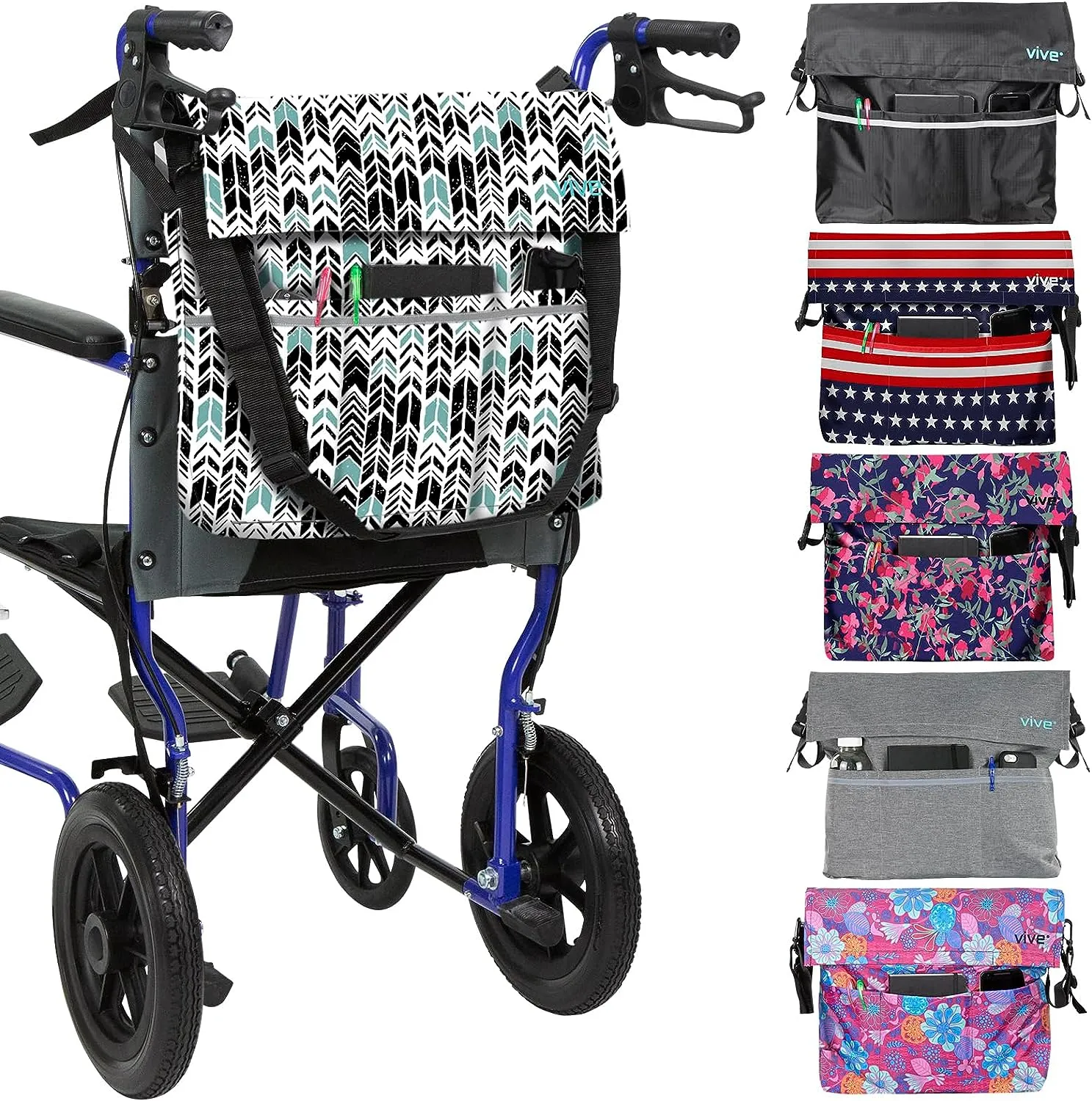 Wheelchair Bag I Storage Walker Backpack to Hang on Back of Wheel Chair I