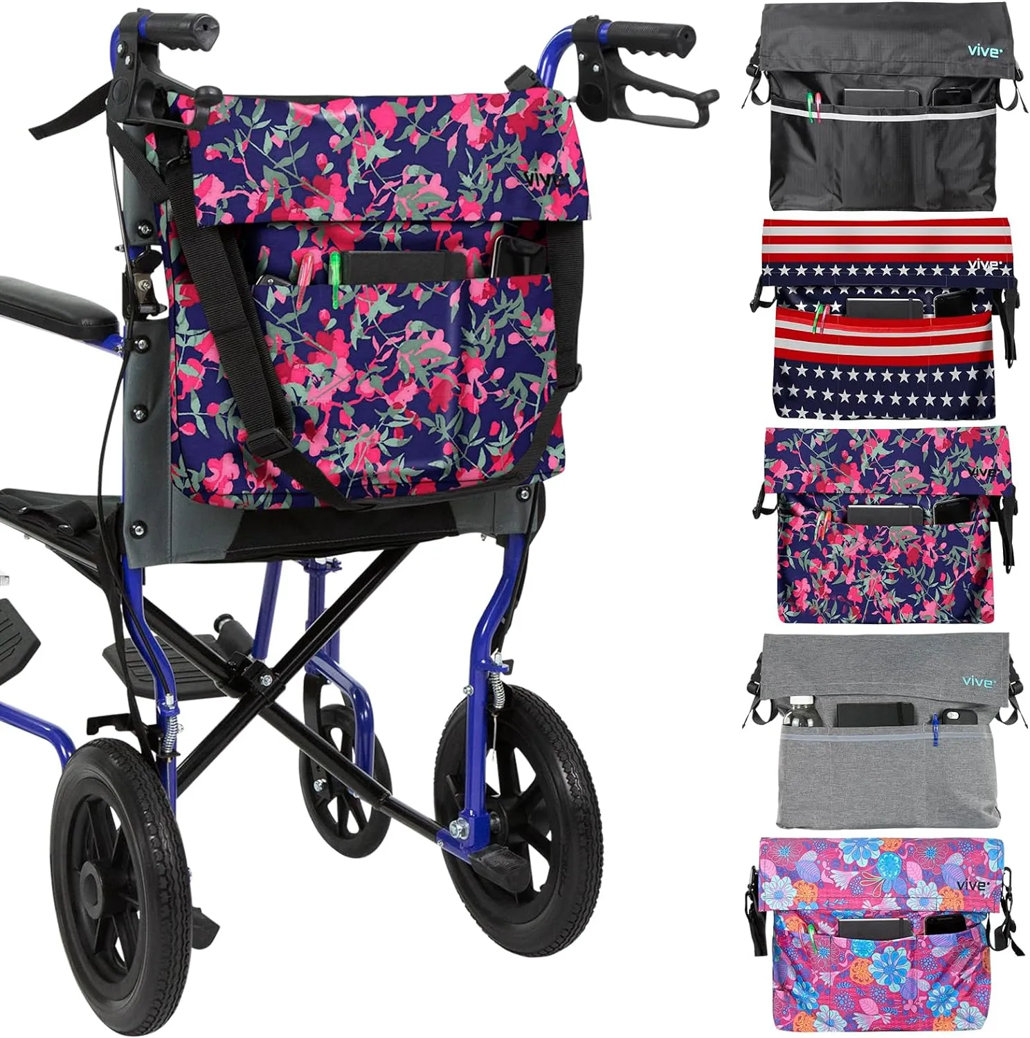 Wheelchair Bag I Storage Walker Backpack to Hang on Back of Wheel Chair I