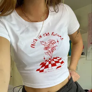 White Graphic Stylish Print Tee