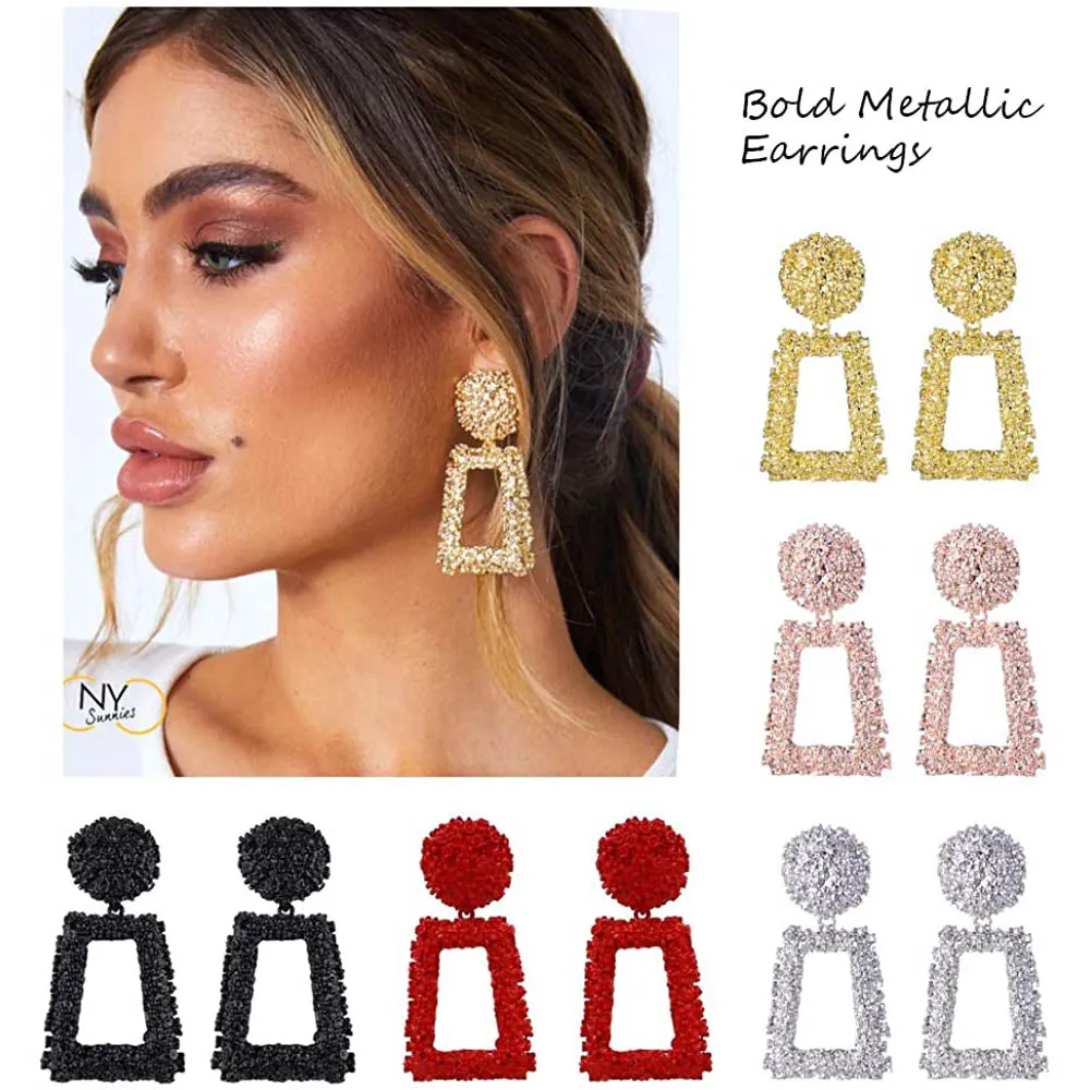 Women's Rectangular Geometric Drop Earrings