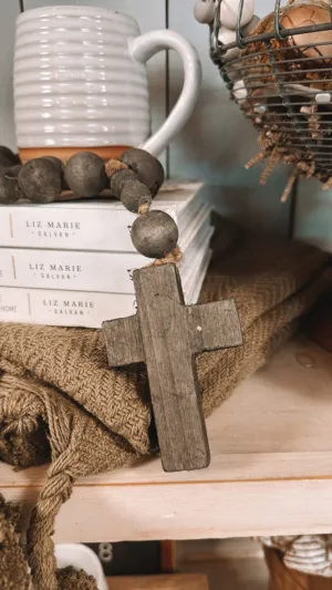 Wood Bead Rosary W/ Cross
