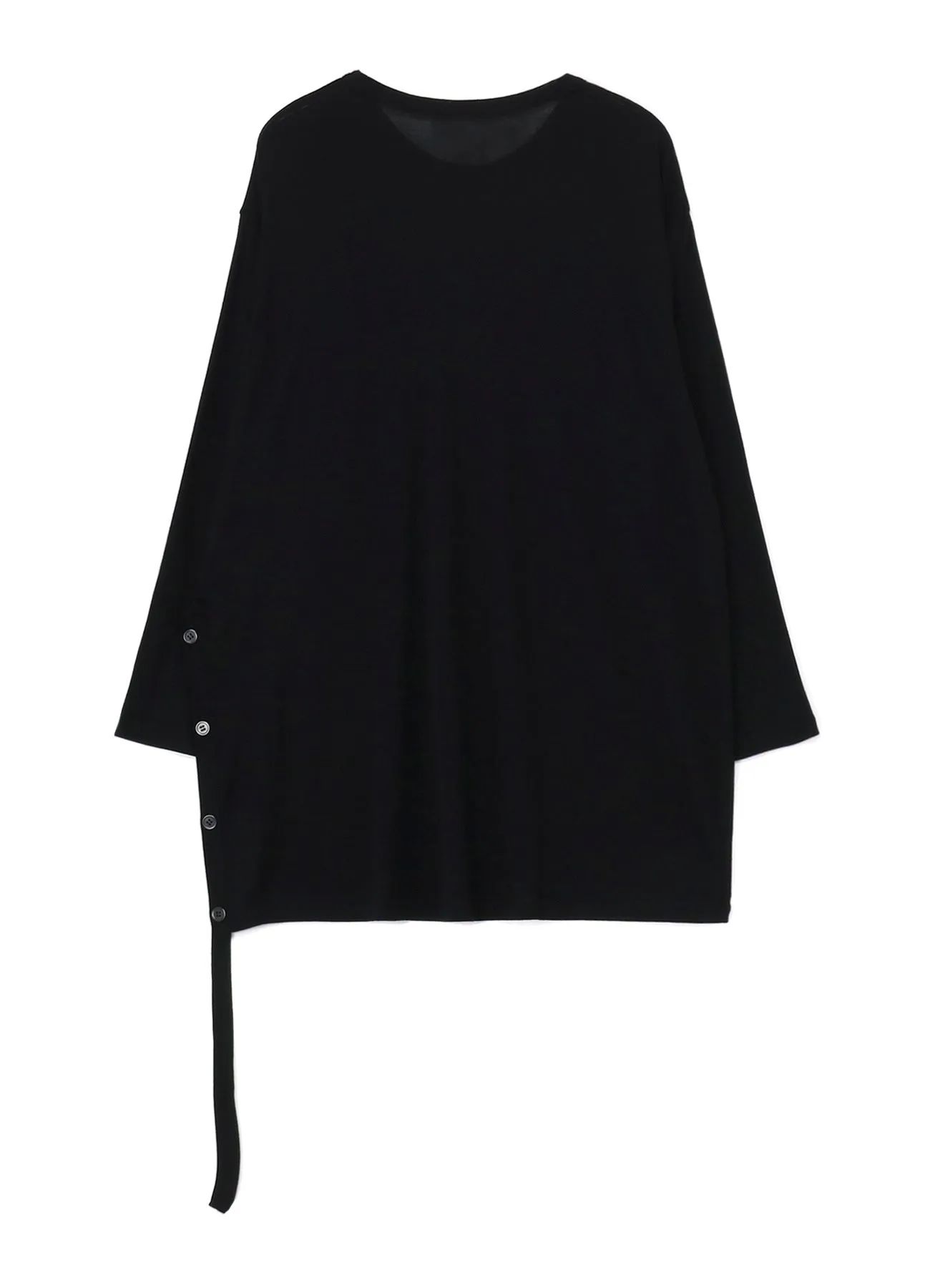 WOOL CHIFFON SIDE TAB LONG SLV T