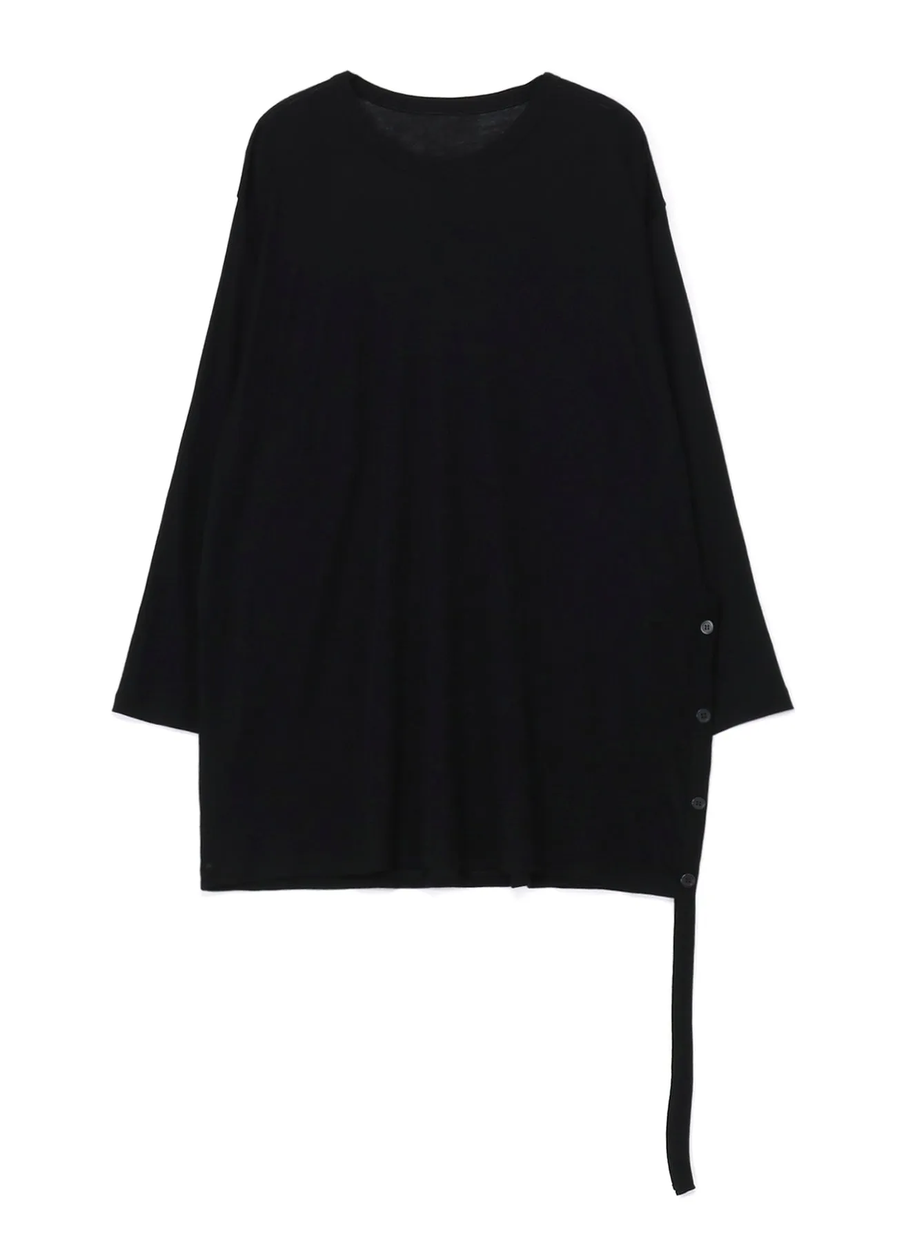 WOOL CHIFFON SIDE TAB LONG SLV T