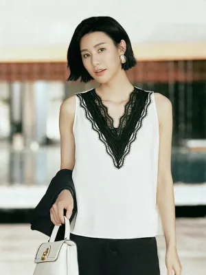 YAYING V-neck mulberry silk top
