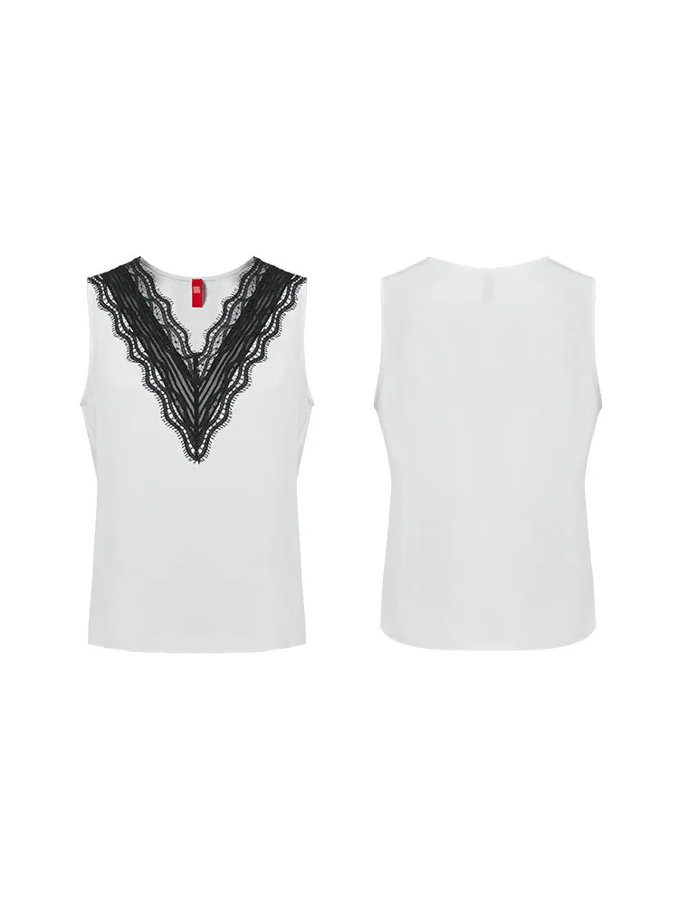 YAYING V-neck mulberry silk top