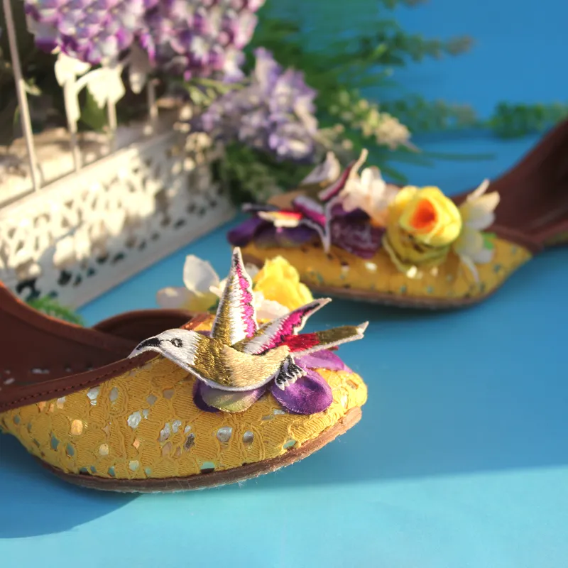Yellow Fancy & Stylish Khussa For Women