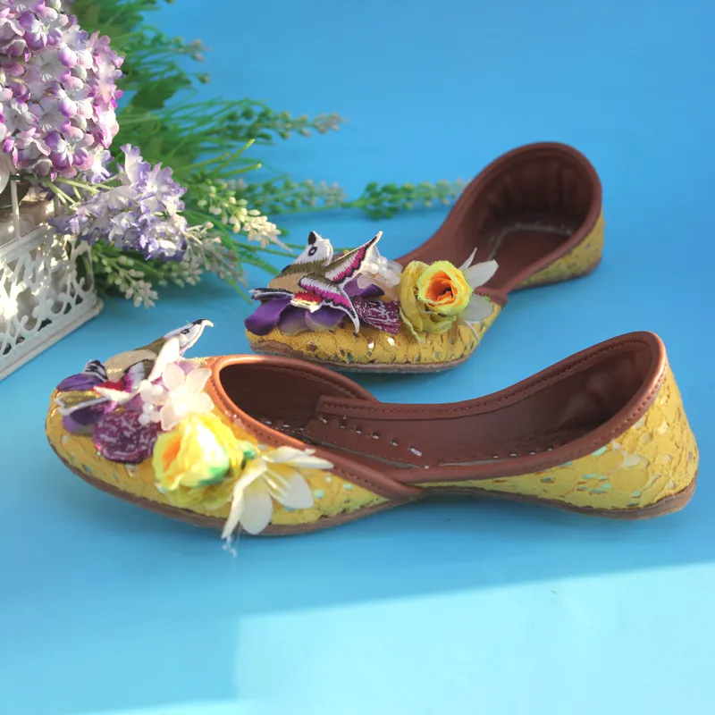 Yellow Fancy & Stylish Khussa For Women