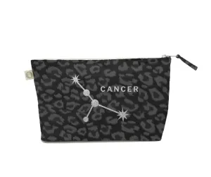 Zodiac Black Leopard Large Makeup Bag  - Cancer